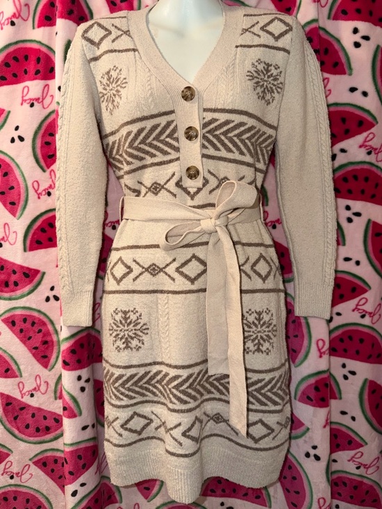 Lucky Brand Dresses & Skirts - 🤎 Lucky Brand Long Sleeve Belted Sweater Dress